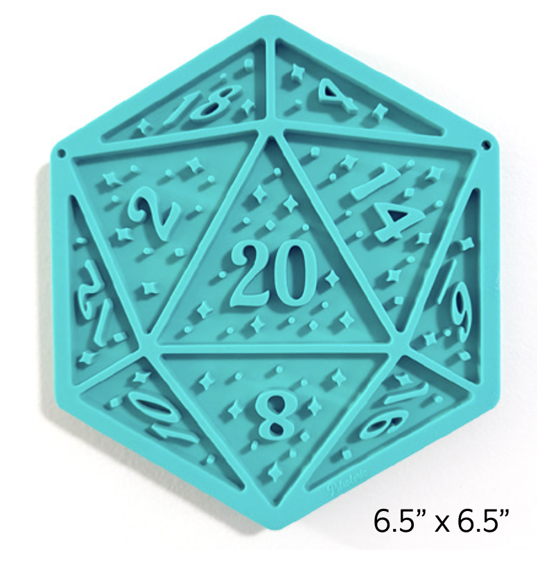 Detailed view of the numbered and textured D20 mat