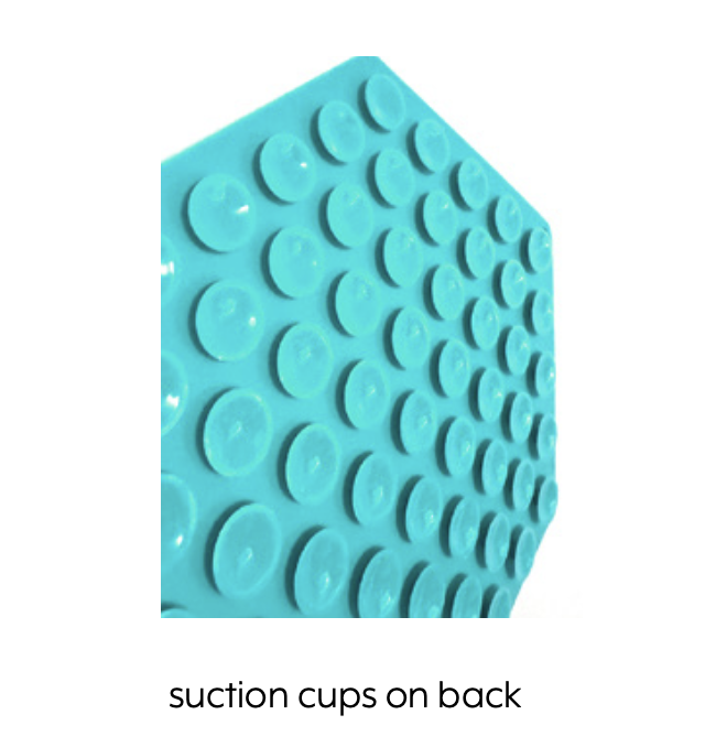 Detail of the suction cups on the back of the D20 mat