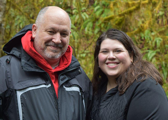 Petsoteric founders Sean Ransom and Tai Anderson on a forest trail